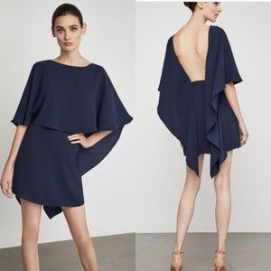 BCBGMaxazria Jenny navy cape dress